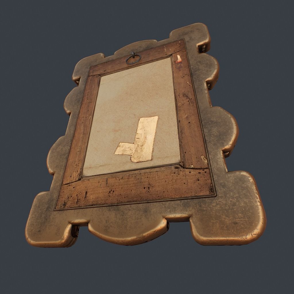 Antique Frame Low-poly 3D model_6