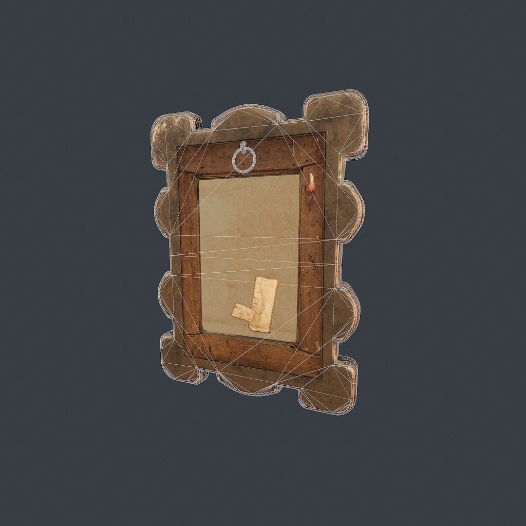 Antique Frame Low-poly 3D model_16