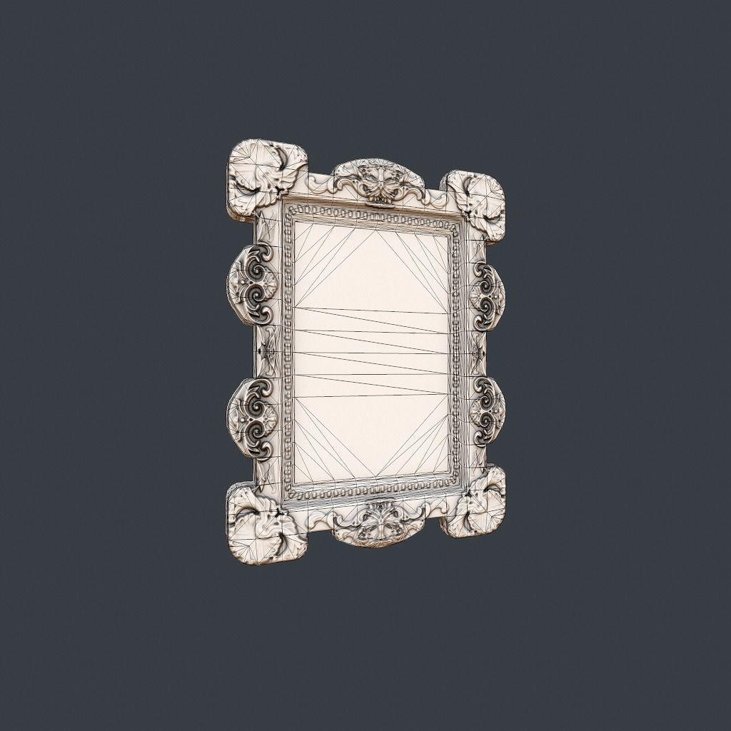 Antique Frame Low-poly 3D model_20
