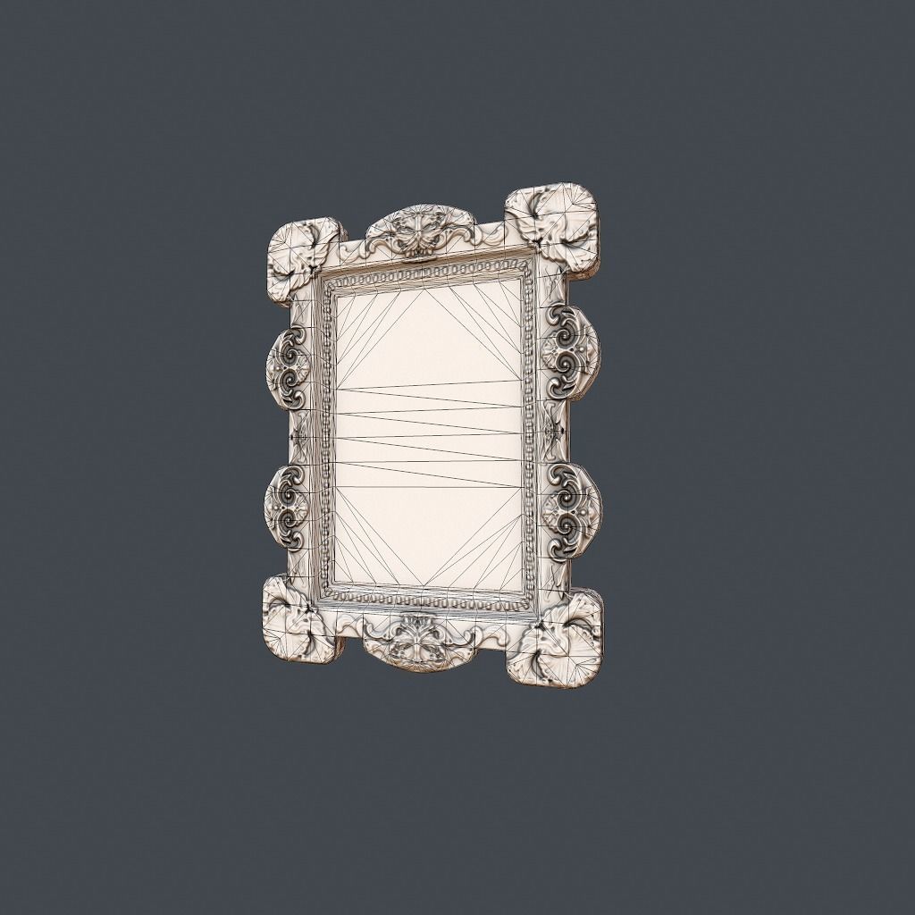 Antique Frame Low-poly 3D model_25