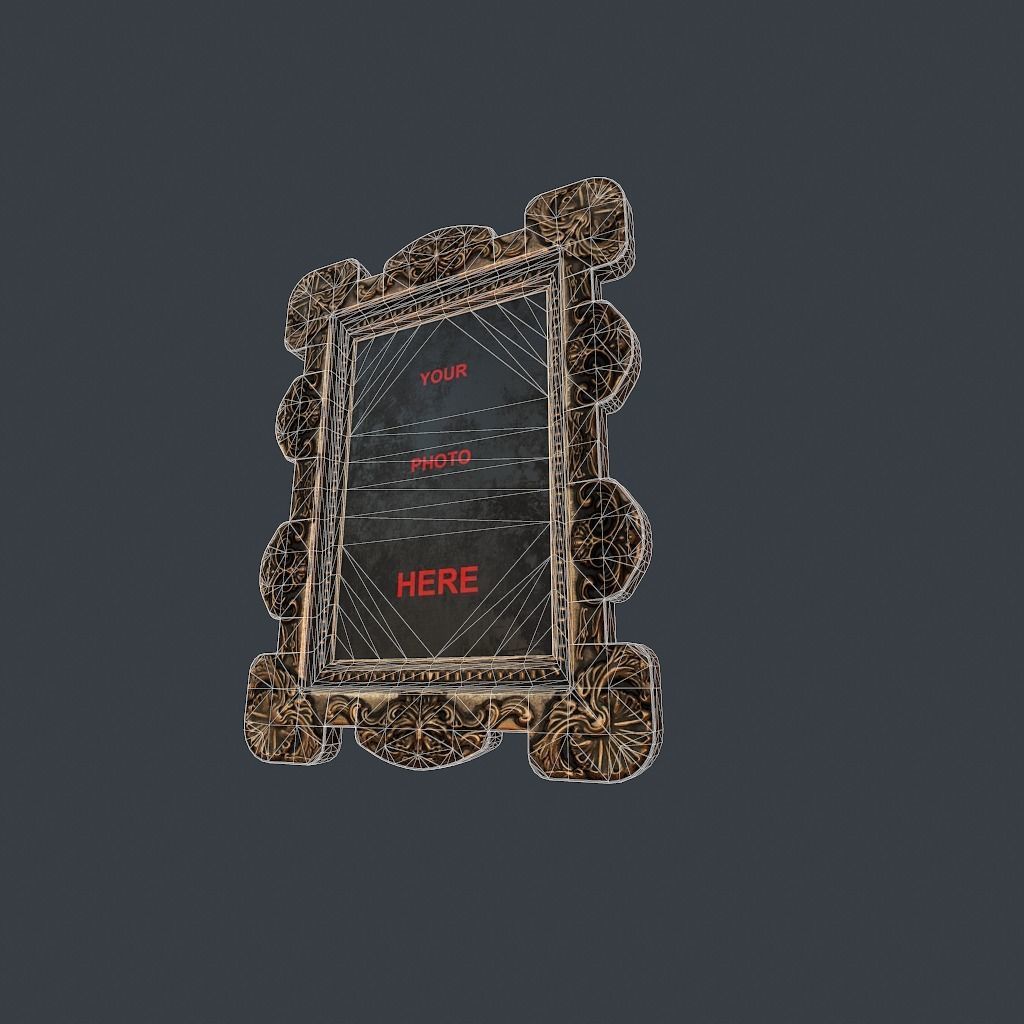 Antique Frame Low-poly 3D model_18
