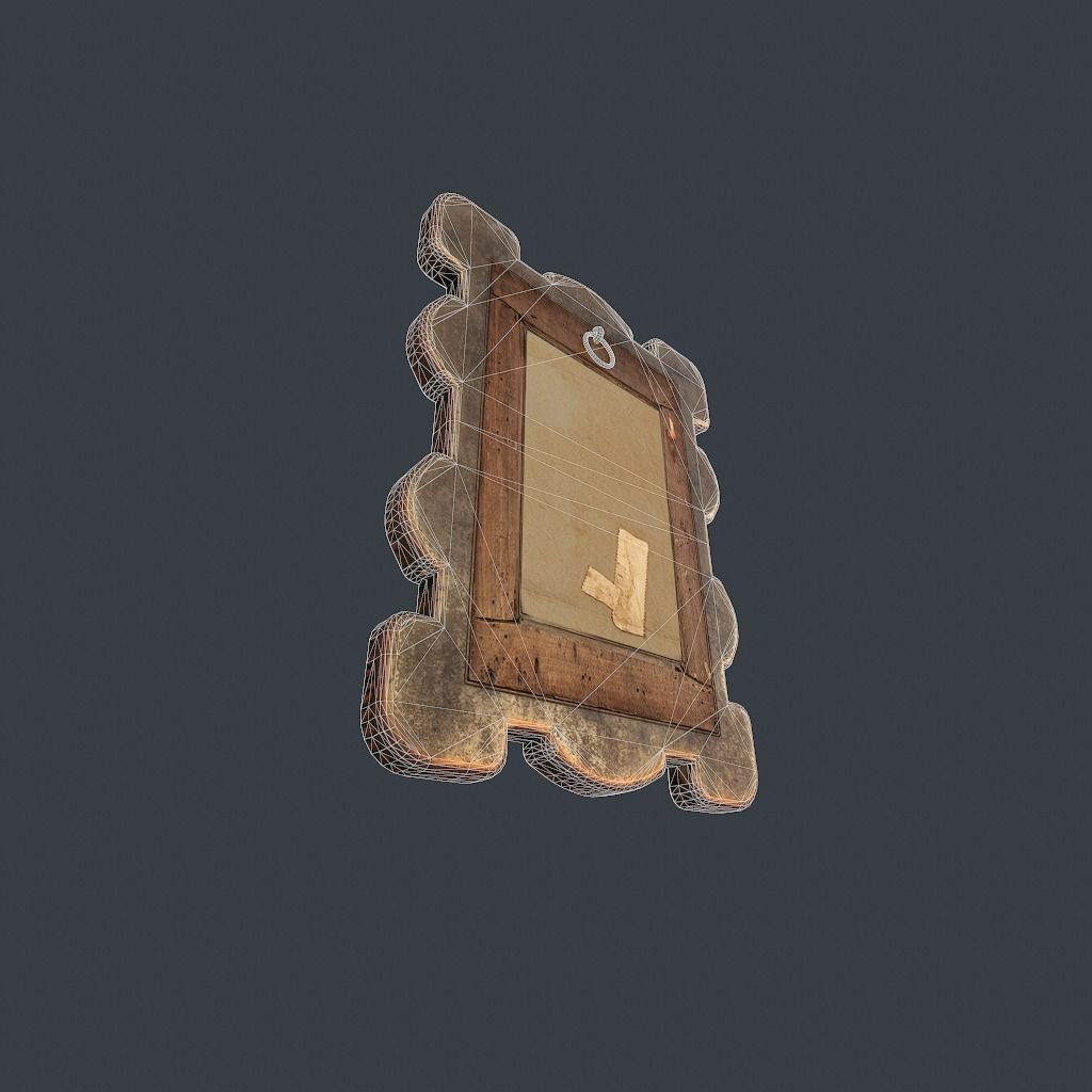 Antique Frame Low-poly 3D model_17
