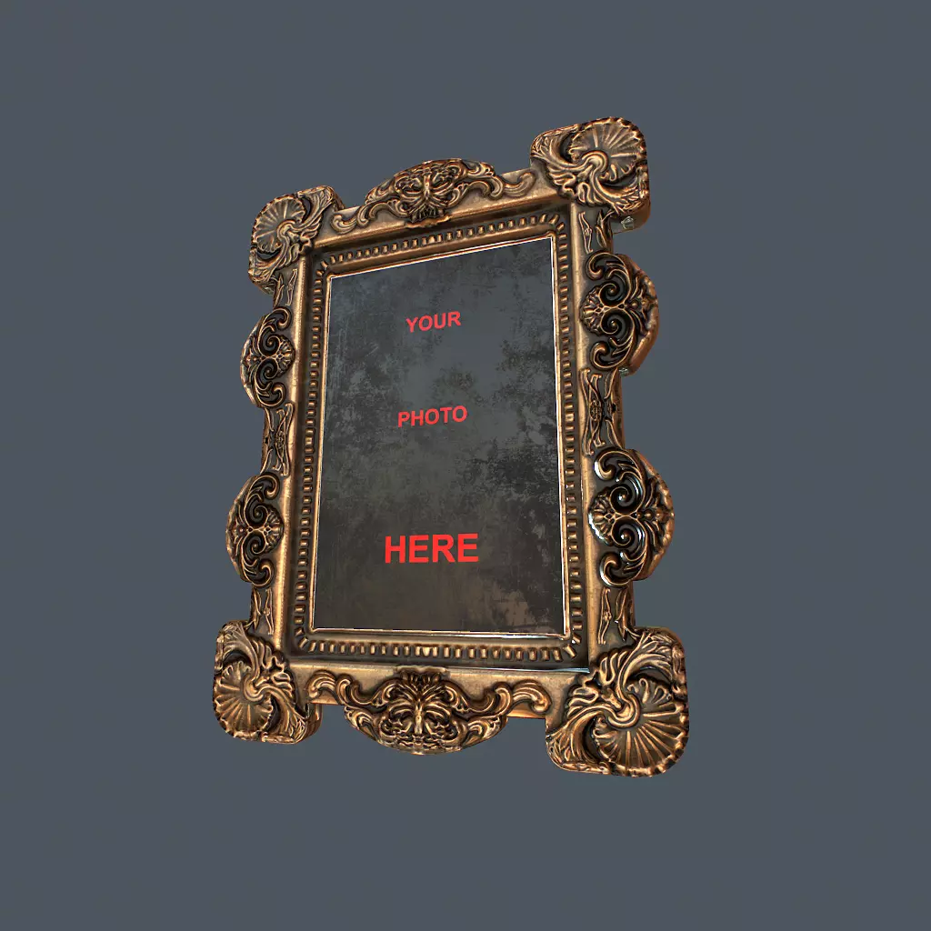 Antique Frame Low-poly 3D model_0