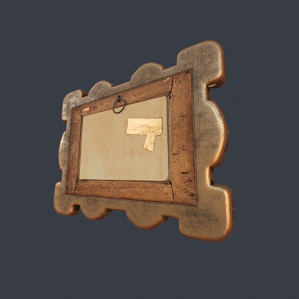 Antique Frame Low-poly 3D model_13