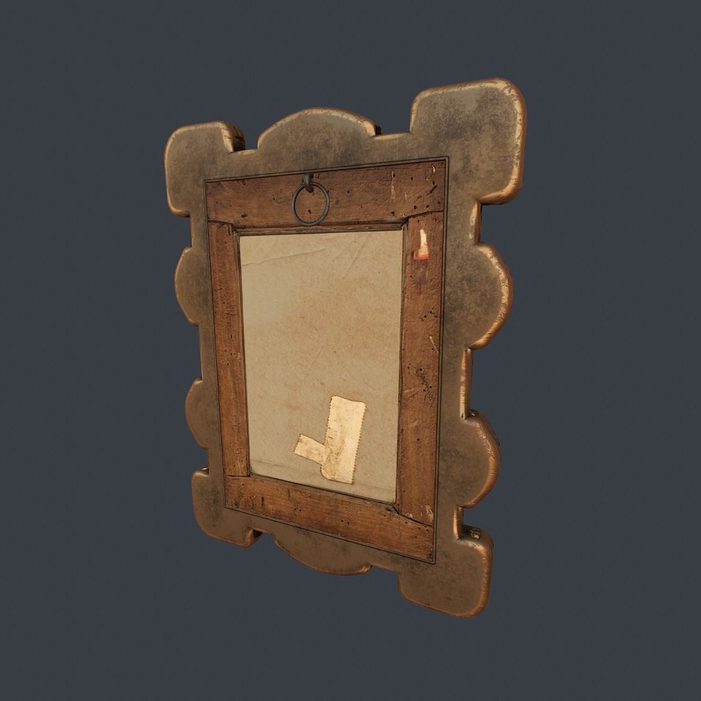 Antique Frame Low-poly 3D model_4