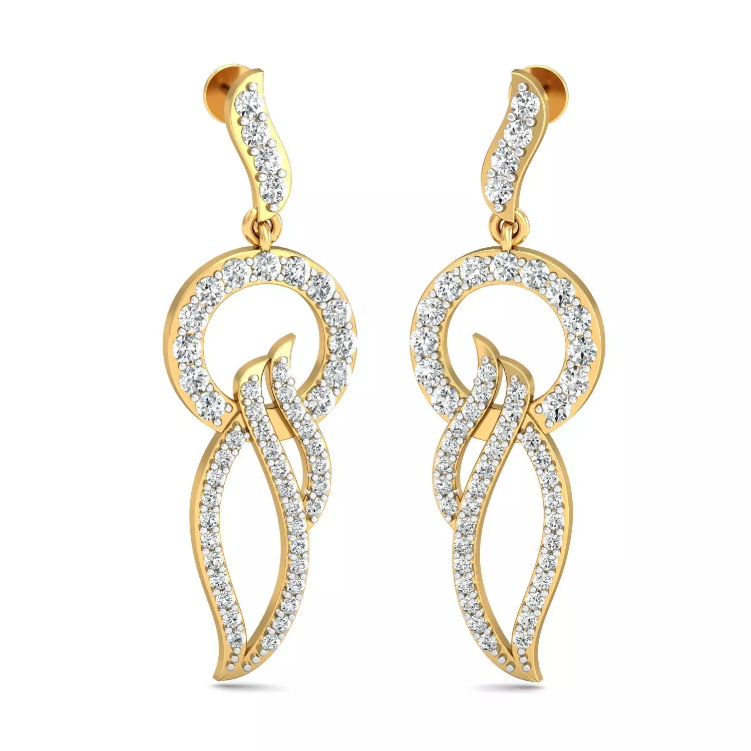 Women long earrings 3dm stl render detail 3D print model 3D print model_0