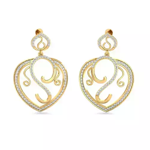 Women long earrings 3dm stl render detail 3D print model