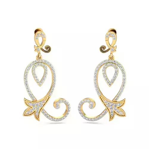 Women long earrings 3dm stl render detail 3D print model