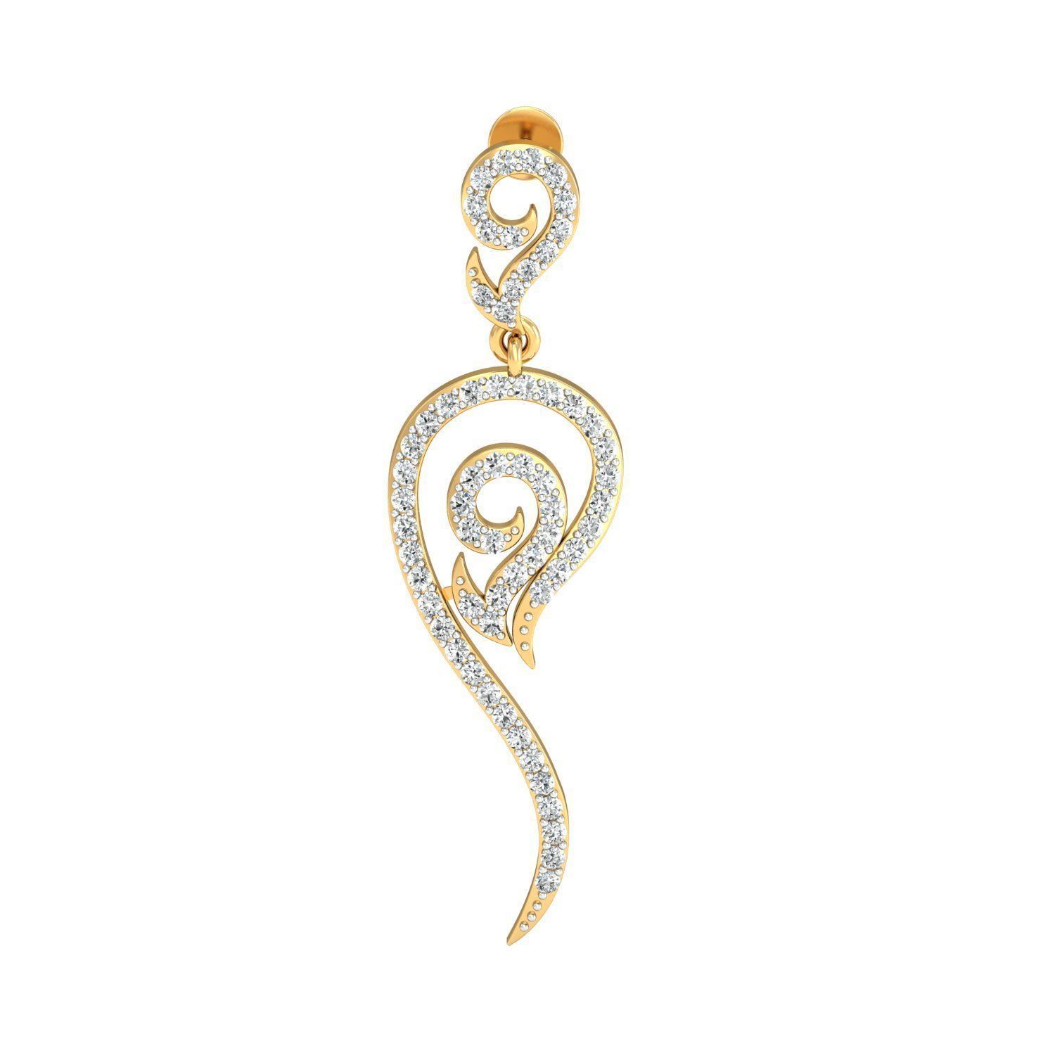 Women long earrings 3dm stl render detail 3D print model 3D print model_1