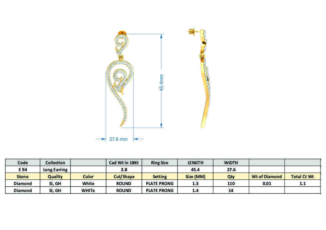 Women long earrings 3dm stl render detail 3D print model 3D print model_3