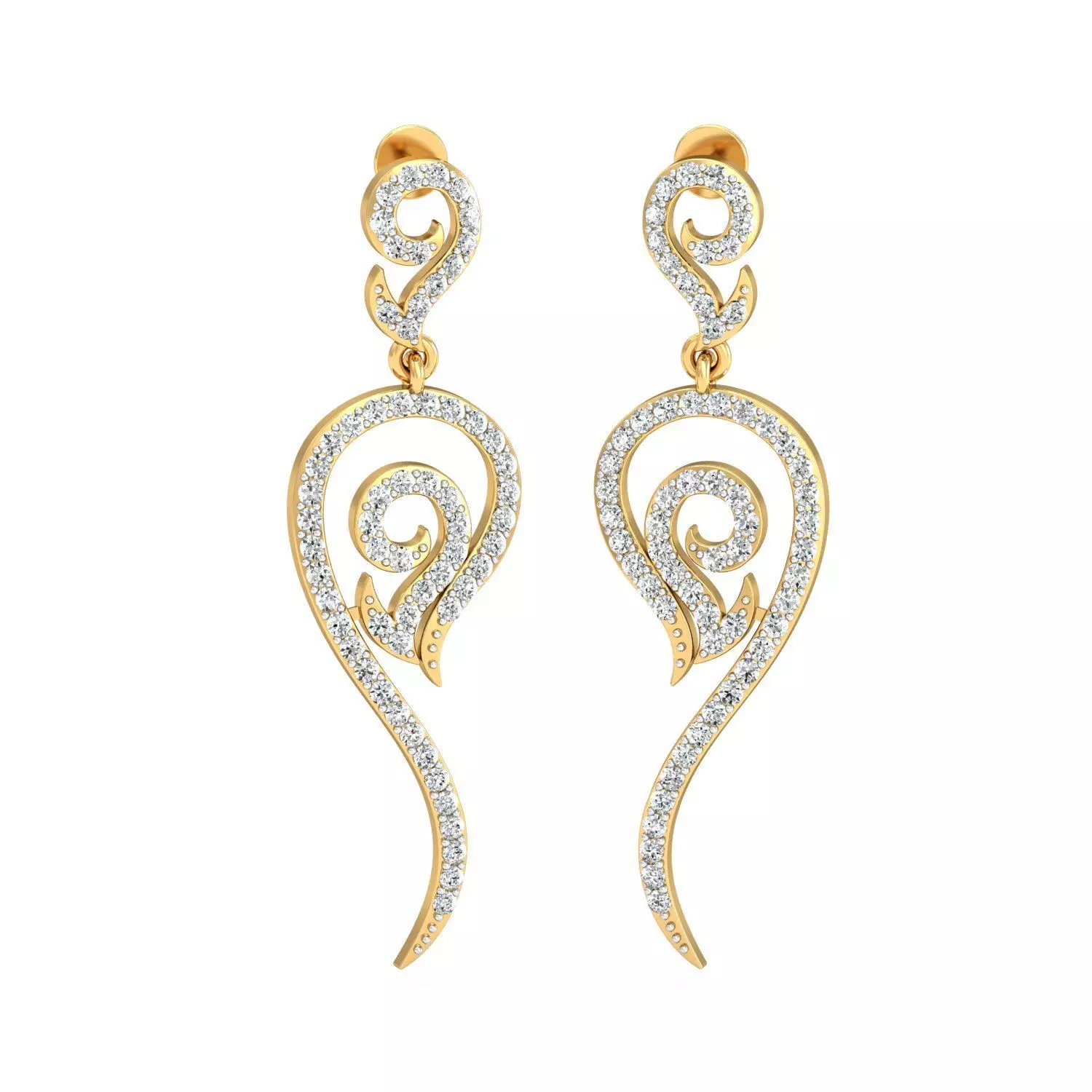 Women long earrings 3dm stl render detail 3D print model 3D print model_0