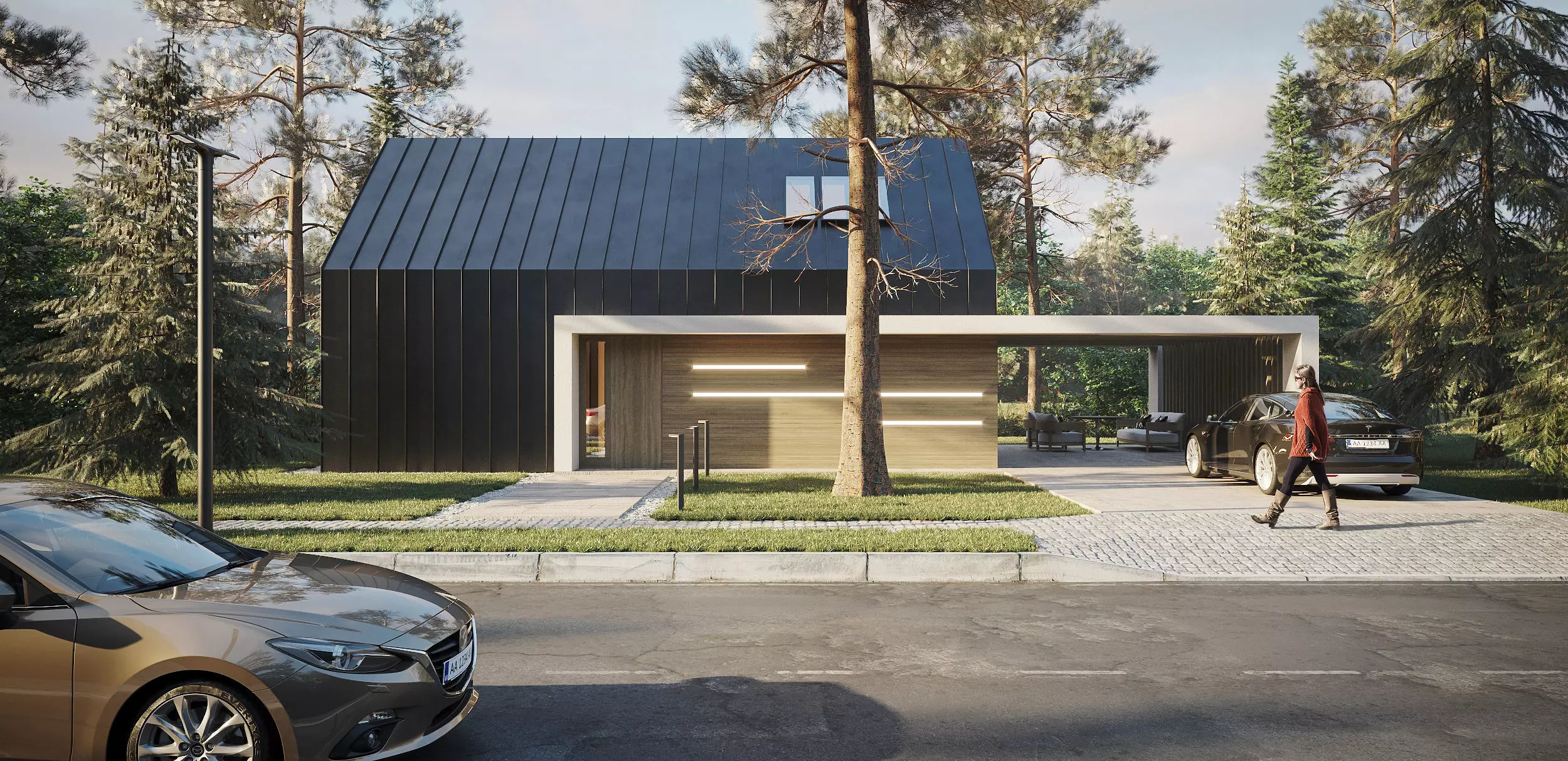 House in the forest Low-poly 3D model