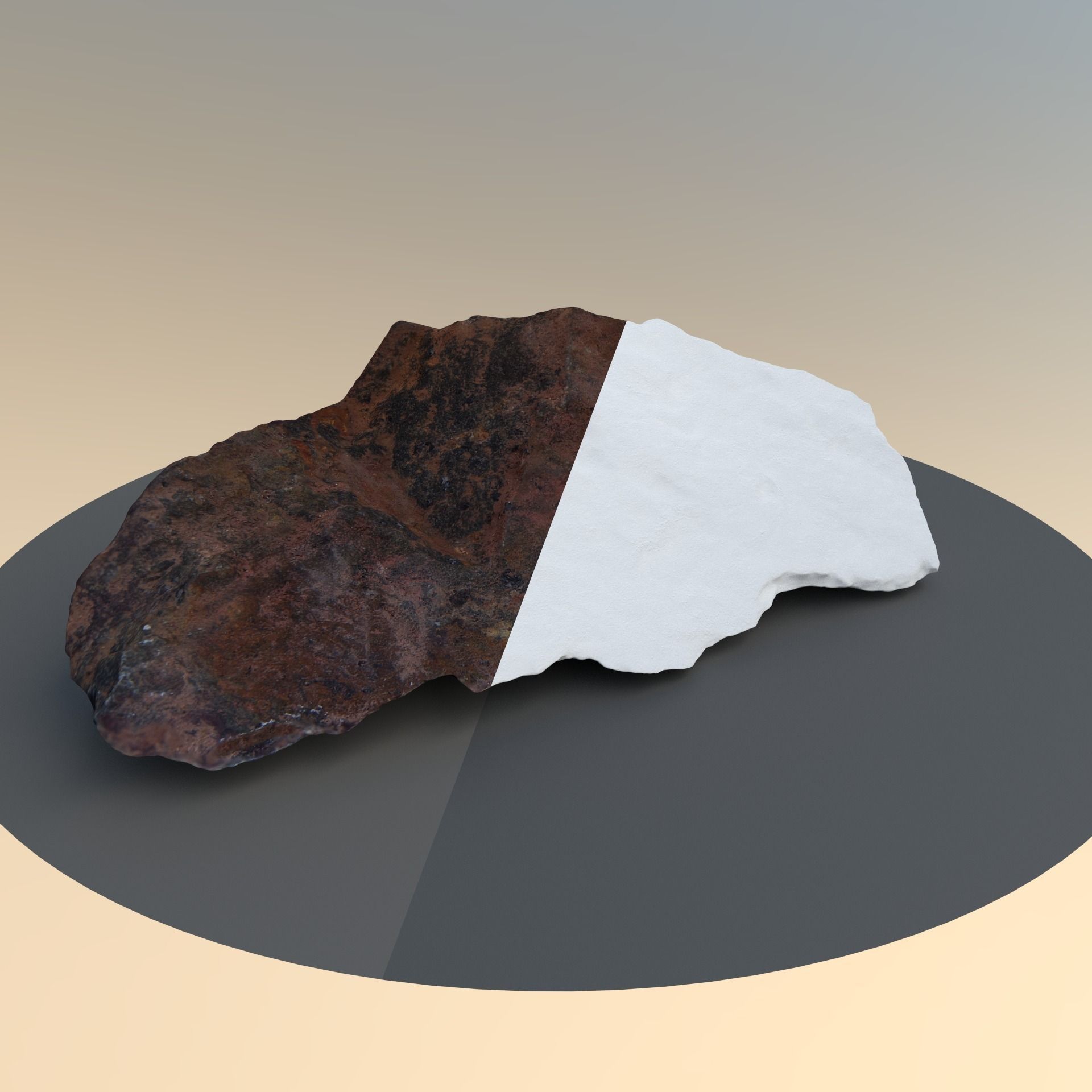 Scanned Game And Render Ready Rusty Rock Low-poly 3D model_2