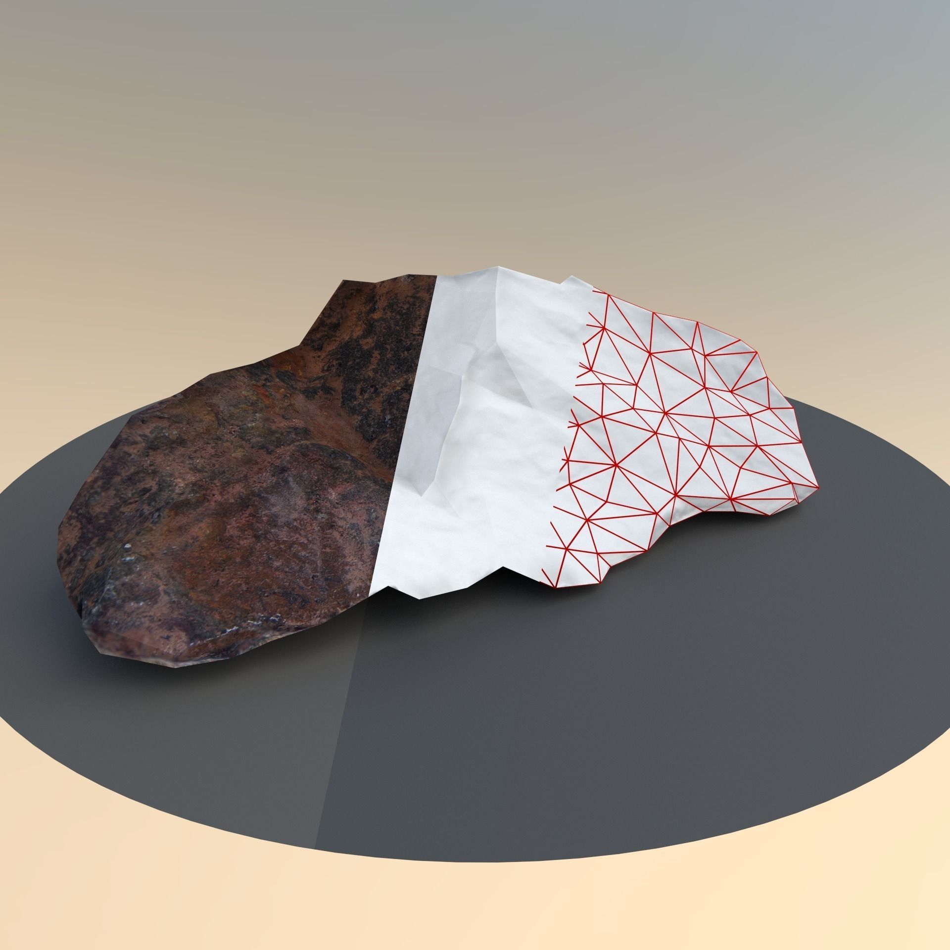 Scanned Game And Render Ready Rusty Rock Low-poly 3D model_6