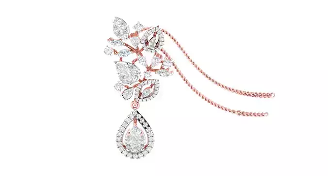 Women pendant-earrings set 3dm stl render detail 3D print model