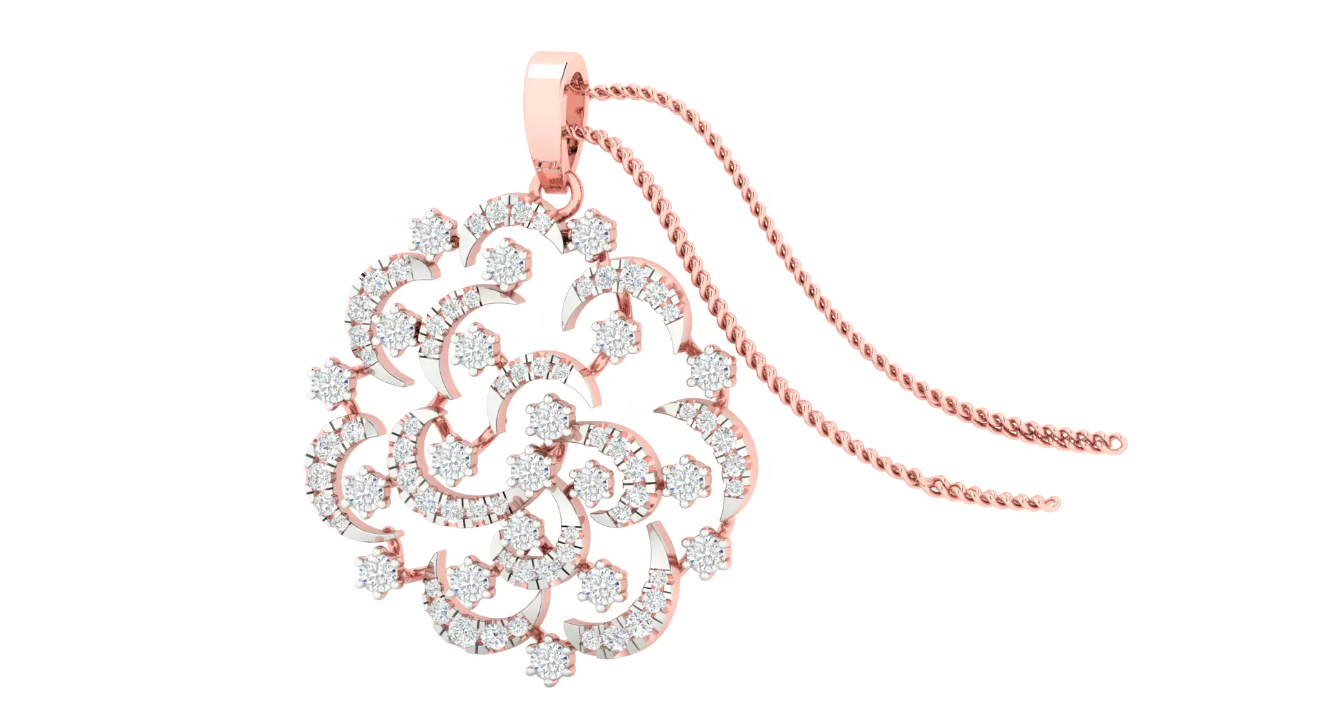 Women pendant-earrings set 3dm stl render detail 3D print model 3D print model_0