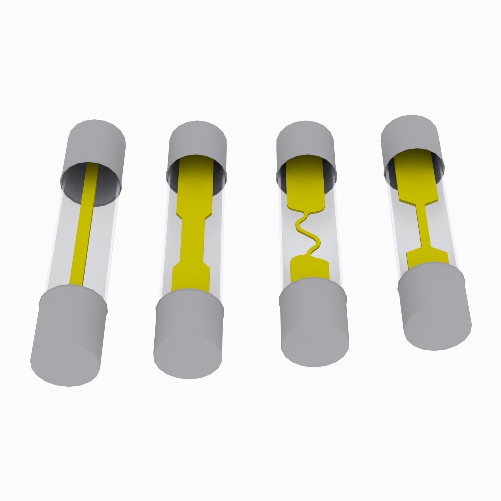 Tube Fuses Low-poly 3D model_1