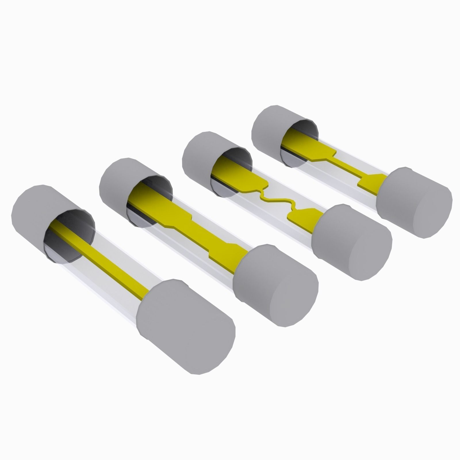 Tube Fuses Low-poly 3D model_0