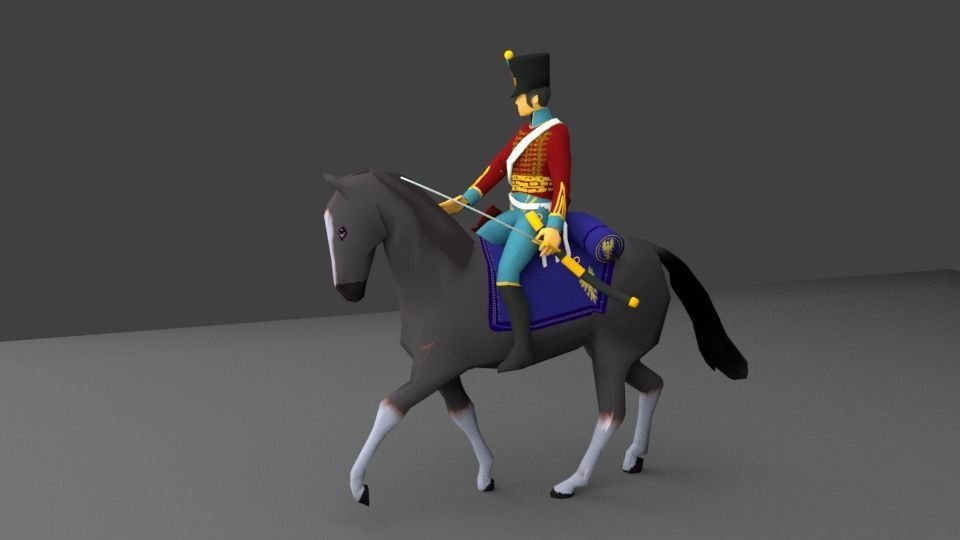 HUSSAR OF NAPOLEON 2019 Low-poly 3D model_1
