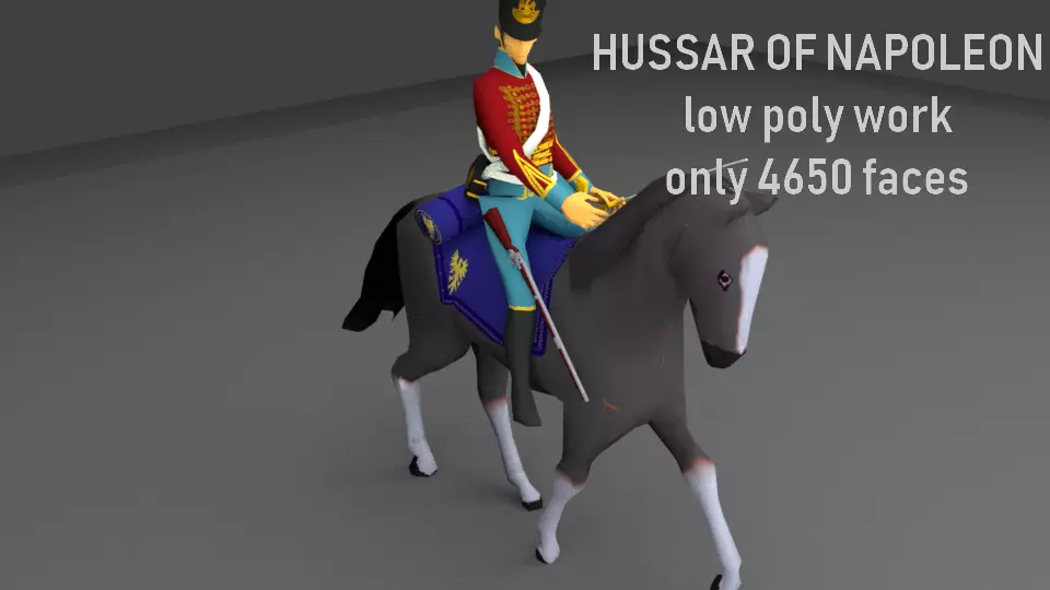 HUSSAR OF NAPOLEON 2019 Low-poly 3D model_0