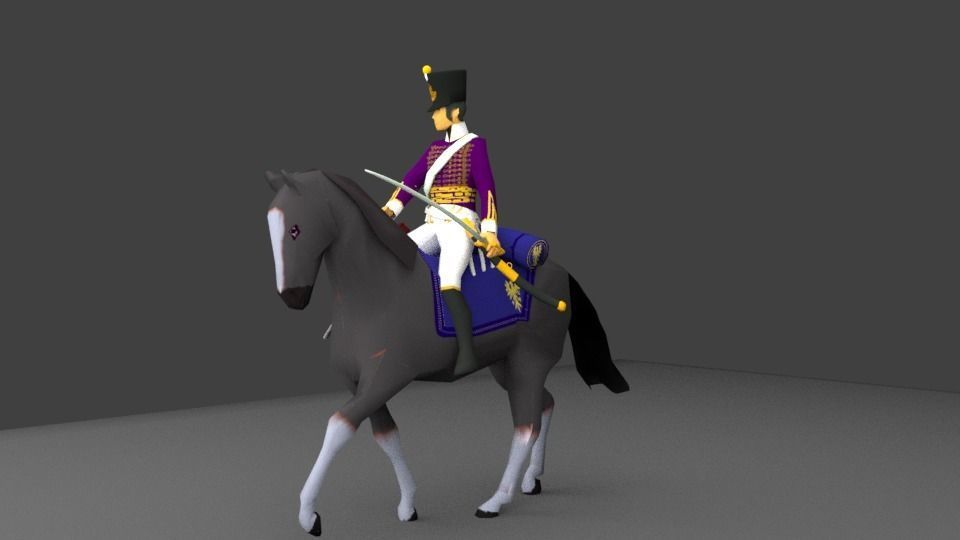 HUSSAR OF NAPOLEON 2019 Low-poly 3D model_3