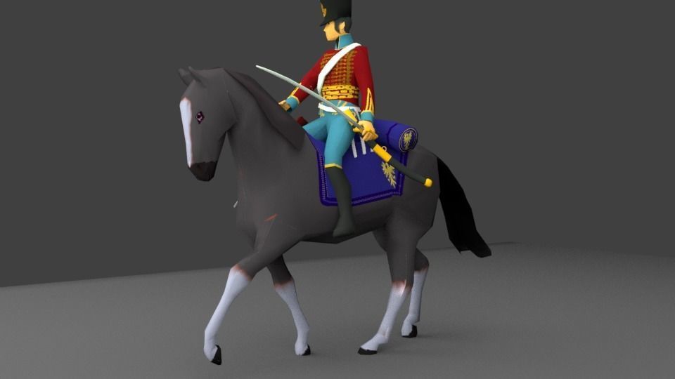 HUSSAR OF NAPOLEON 2019 Low-poly 3D model_4