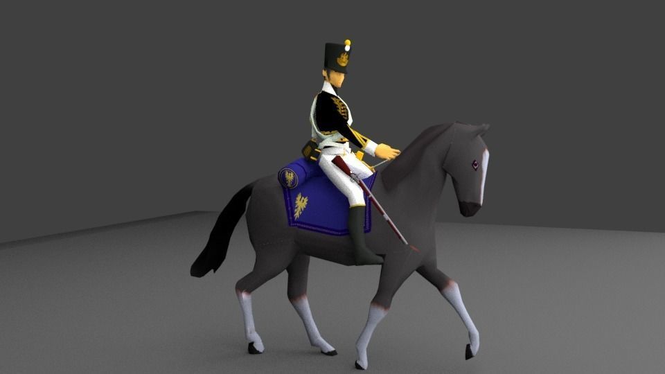 HUSSAR OF NAPOLEON 2019 Low-poly 3D model_5