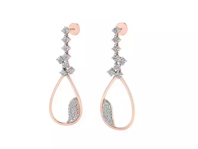 Women long earrings 3dm stl render 3D print model