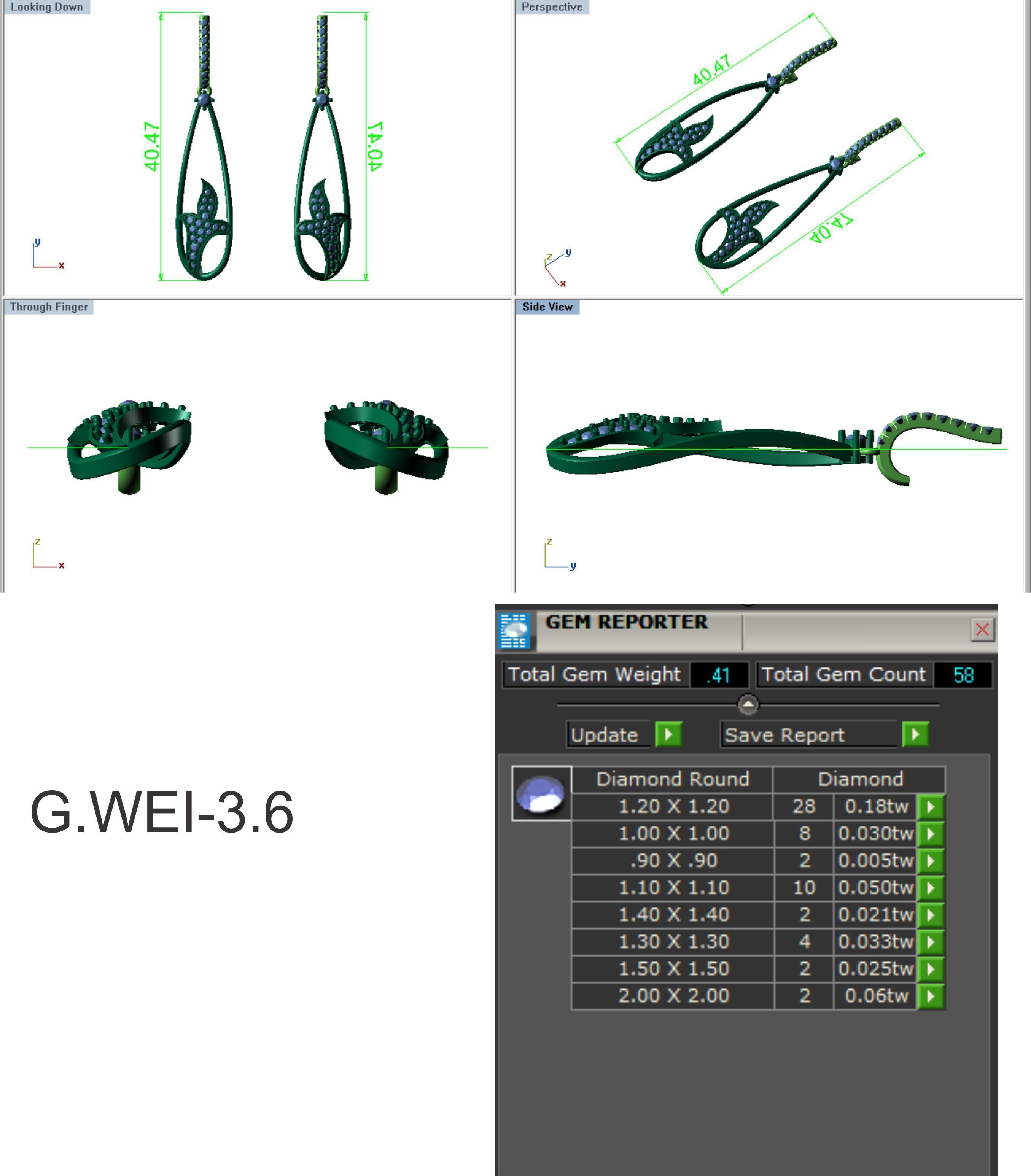 Women long earrings 3dm stl render detail 3D print model 3D print model_10