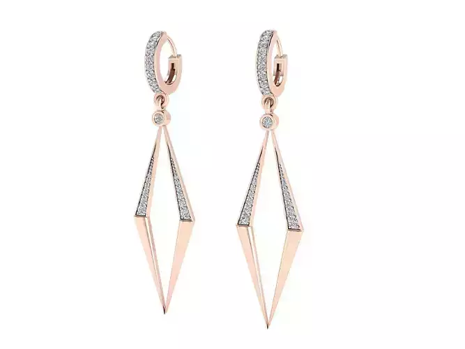 Women long earrings 3dm stl render detail 3D print model