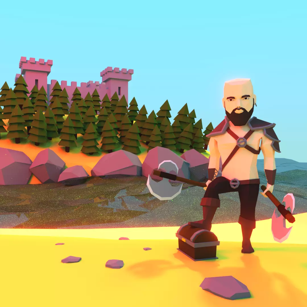 Berserker - Low Poly Game Character Low-poly 3D model_0