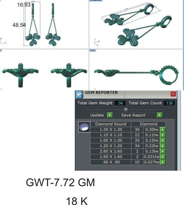 Women long earrings 3dm stl render detail 3D print model 3D print model_10