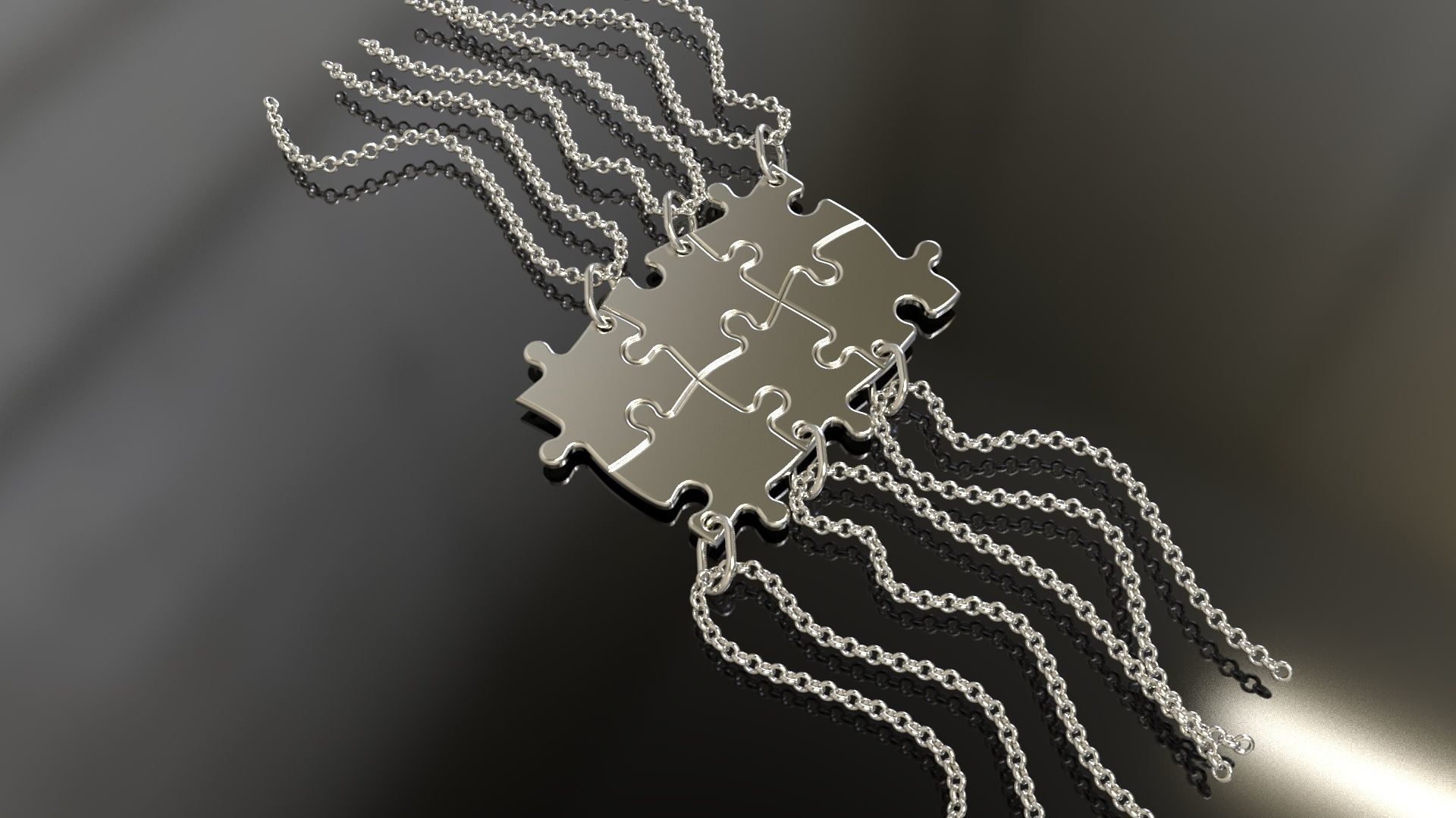 Puzzle pendants six friends C0-3000083 3D print model_0