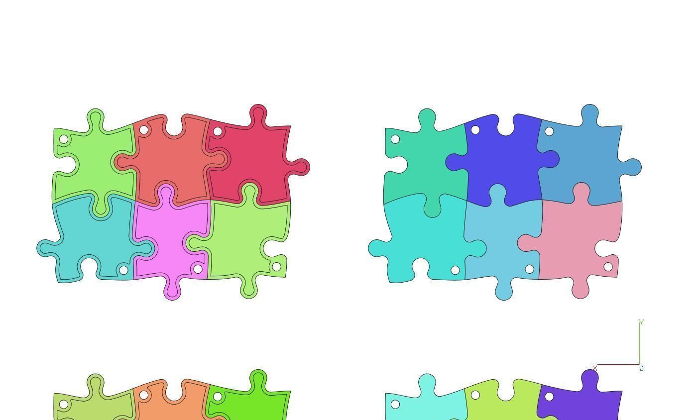 Puzzle pendants six friends C0-3000083 3D print model_4