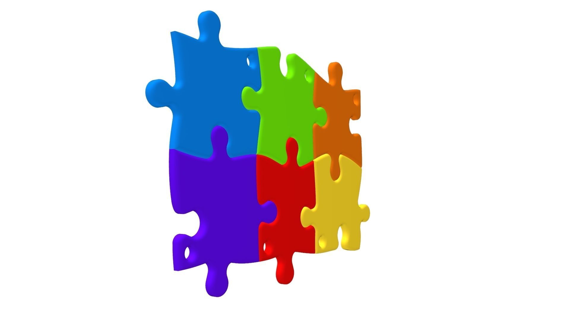 Puzzle pendants six friends C0-3000083 3D print model_24