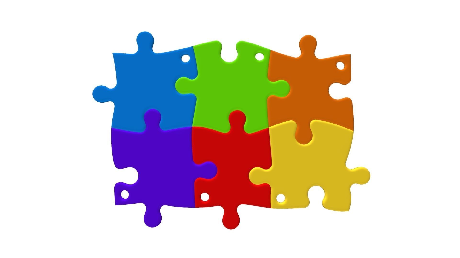 Puzzle pendants six friends C0-3000083 3D print model_7