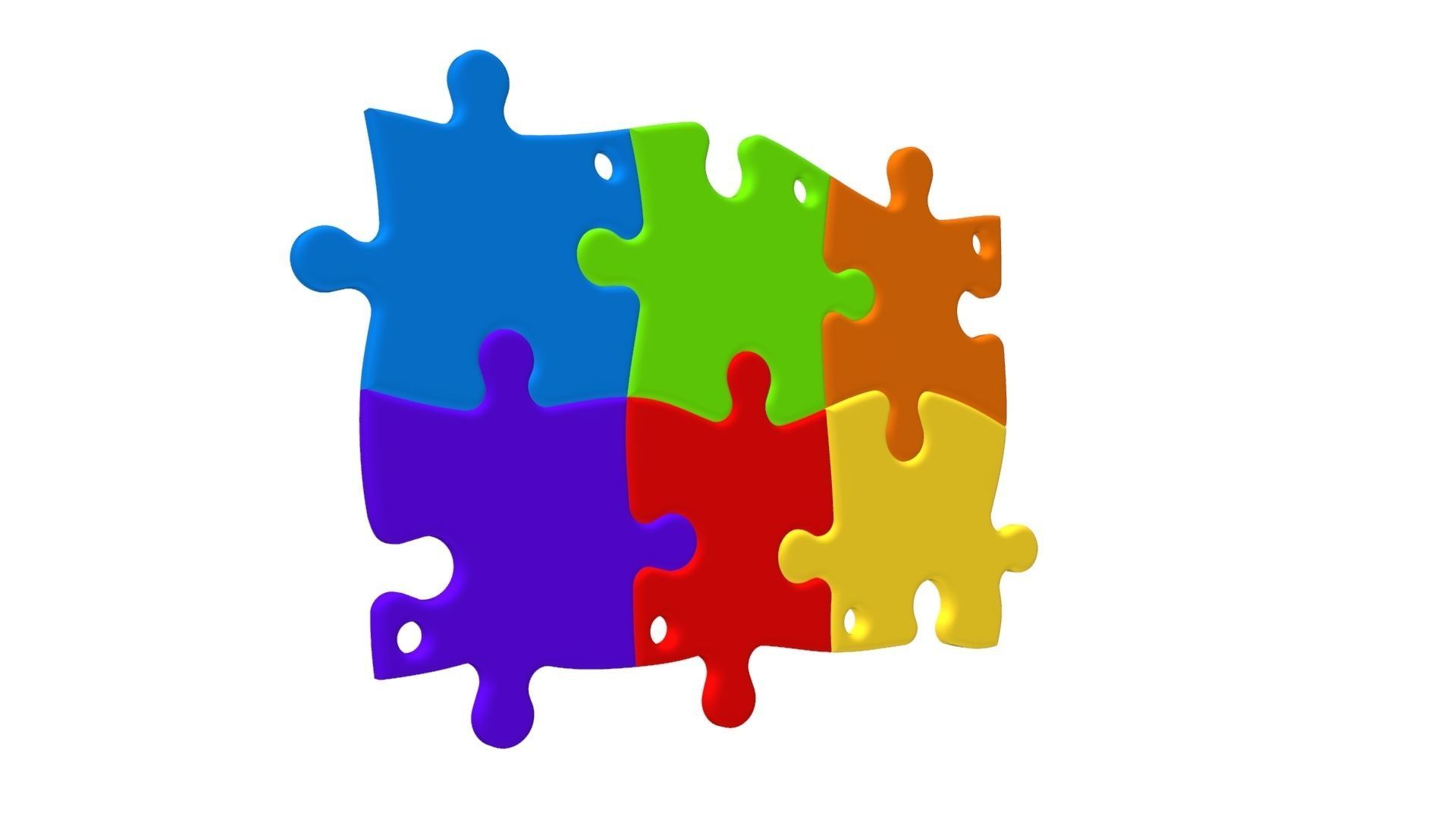 Puzzle pendants six friends C0-3000083 3D print model_25