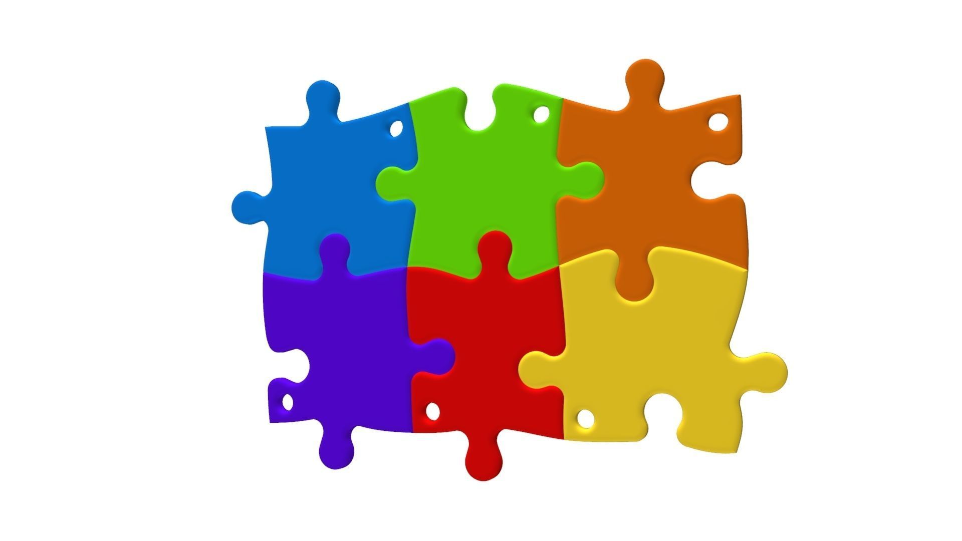 Puzzle pendants six friends C0-3000083 3D print model_8