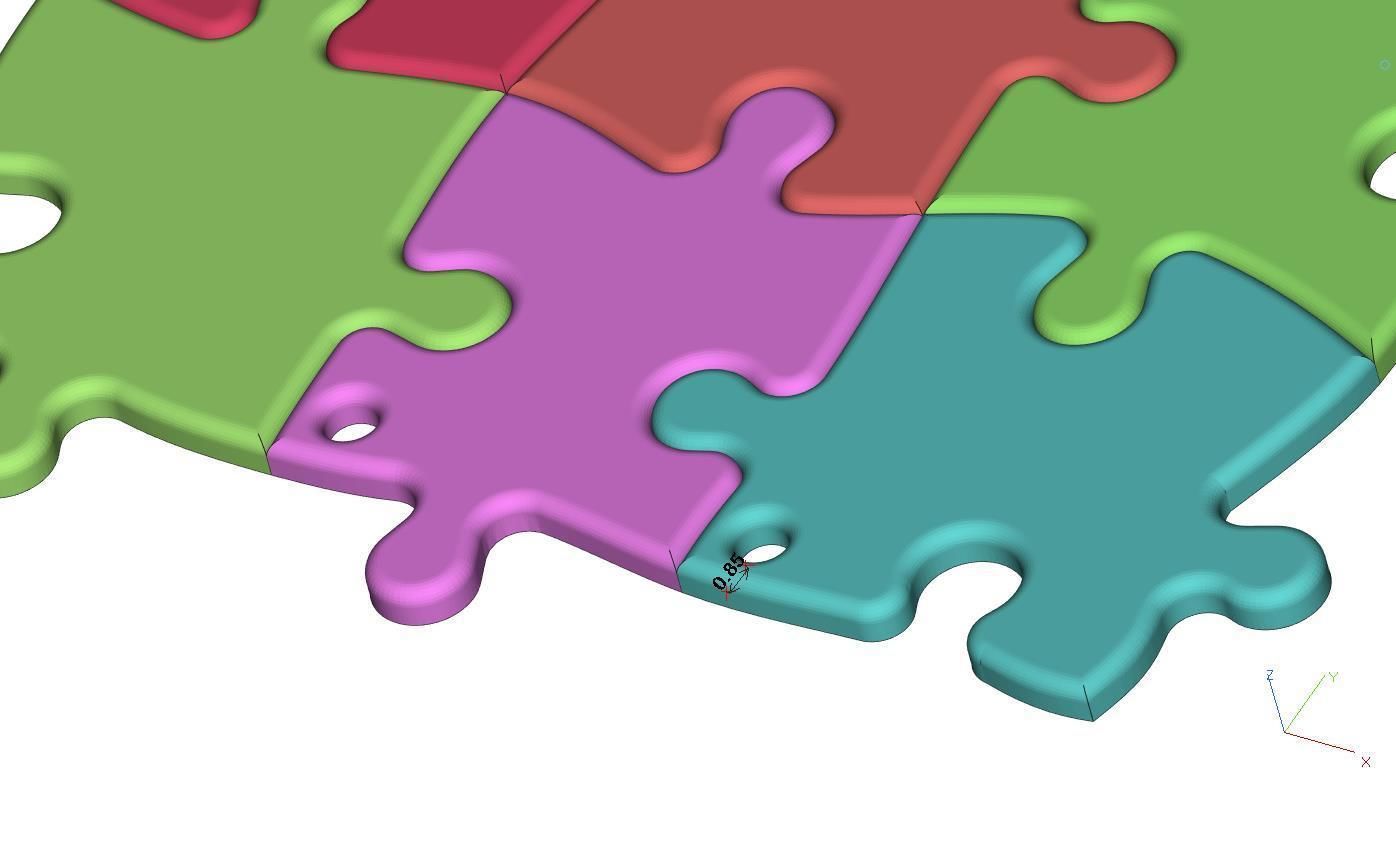 Puzzle pendants six friends C0-3000083 3D print model_6