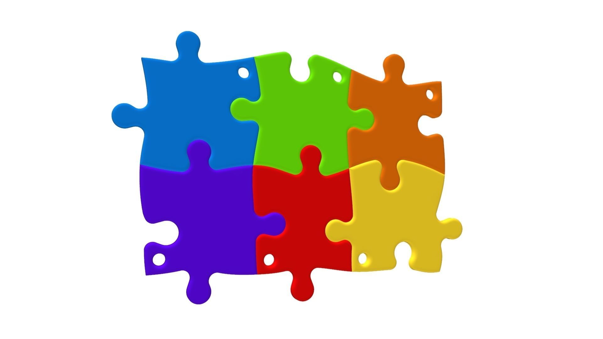 Puzzle pendants six friends C0-3000083 3D print model_26