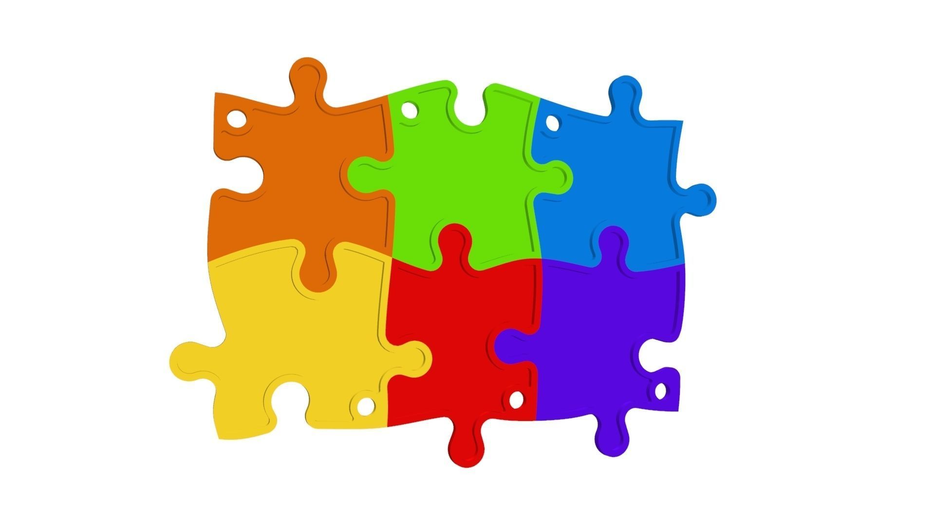 Puzzle pendants six friends C0-3000083 3D print model_16