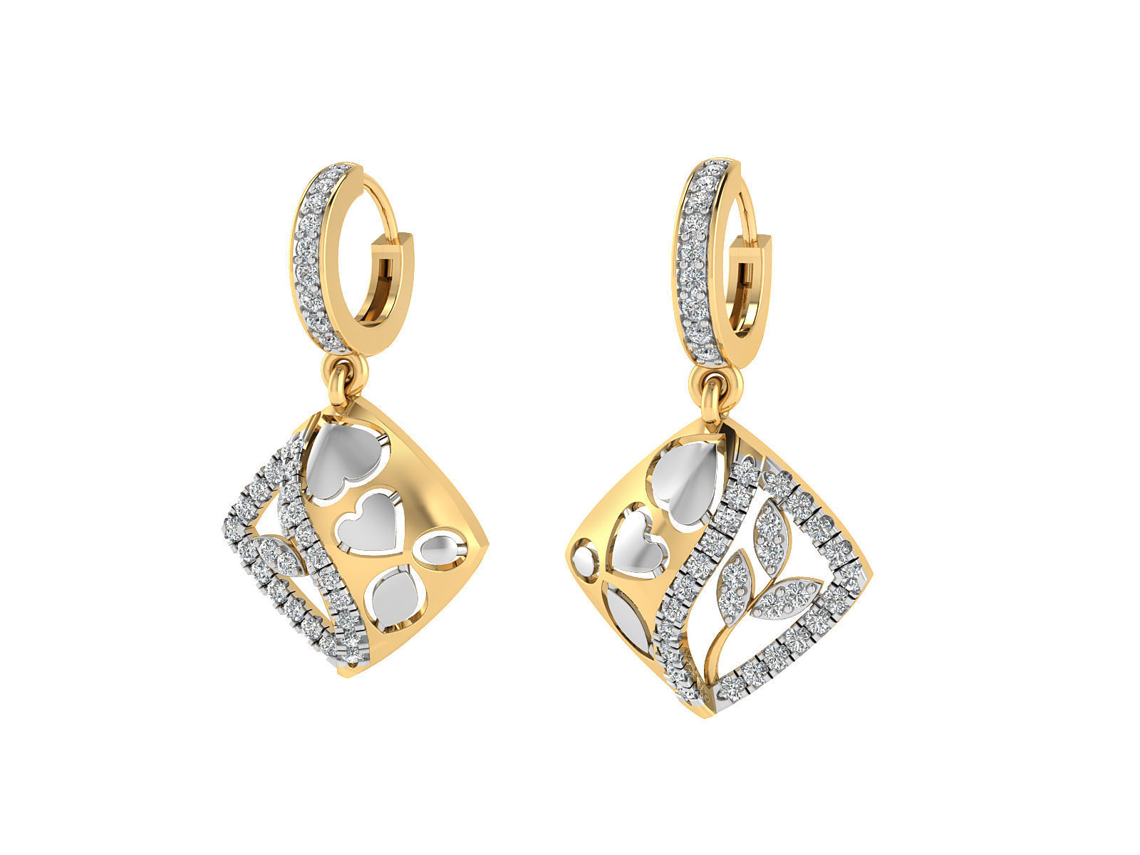 Women pendant-earrings set 3dm stl render detail 3D print model 3D print model_2