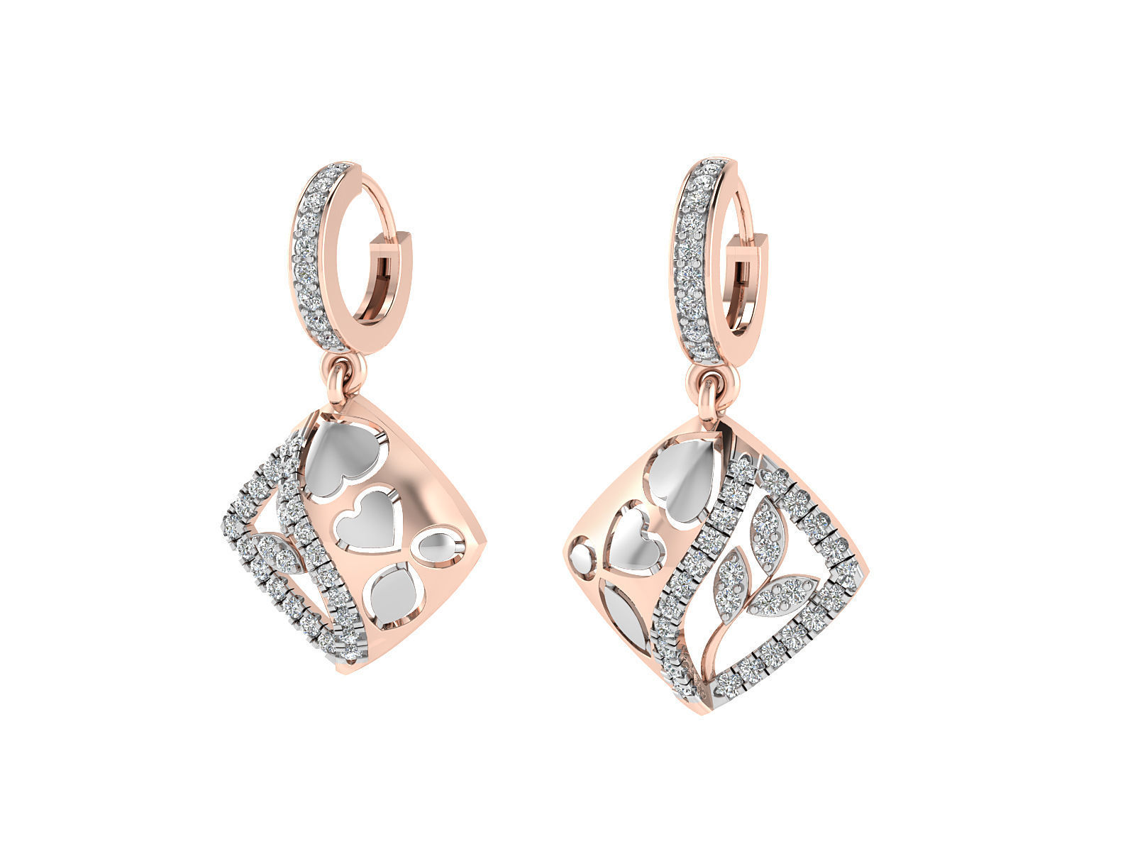 Women pendant-earrings set 3dm stl render detail 3D print model 3D print model_1