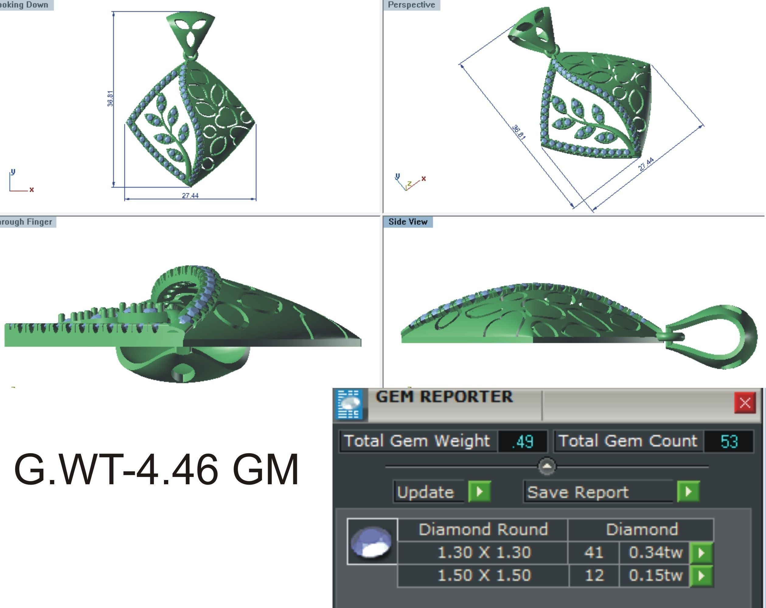 Women pendant-earrings set 3dm stl render detail 3D print model 3D print model_4