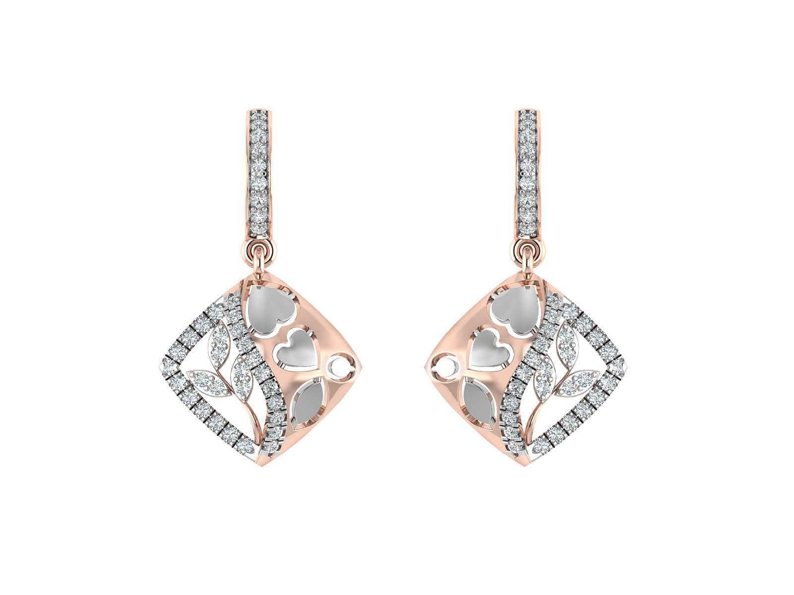 Women pendant-earrings set 3dm stl render detail 3D print model 3D print model_3