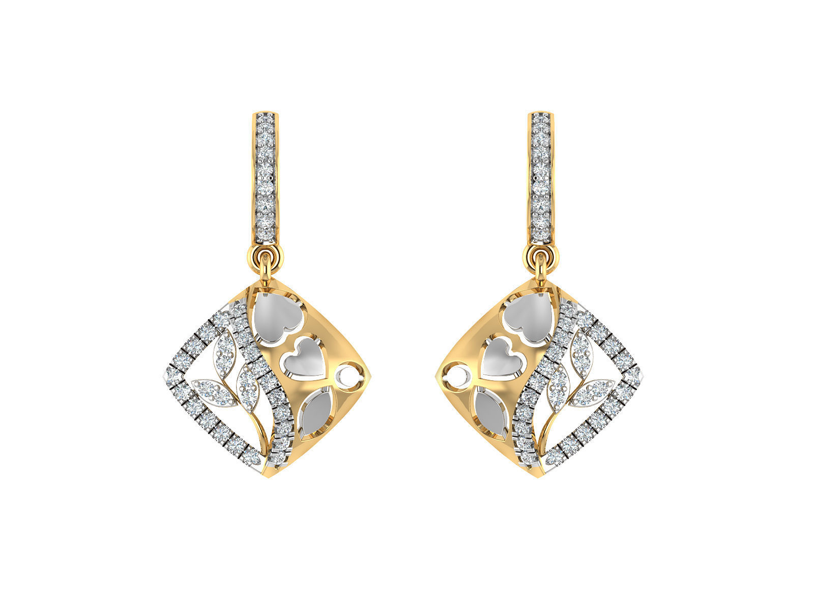 Women pendant-earrings set 3dm stl render detail 3D print model 3D print model_5