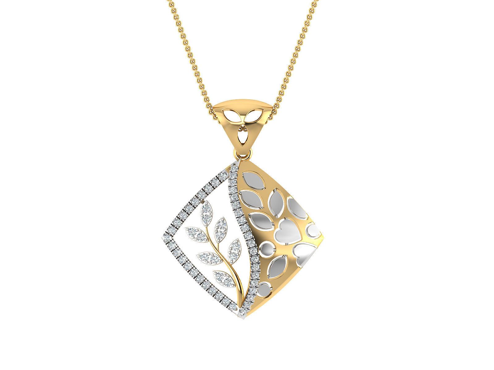 Women pendant-earrings set 3dm stl render detail 3D print model 3D print model_15