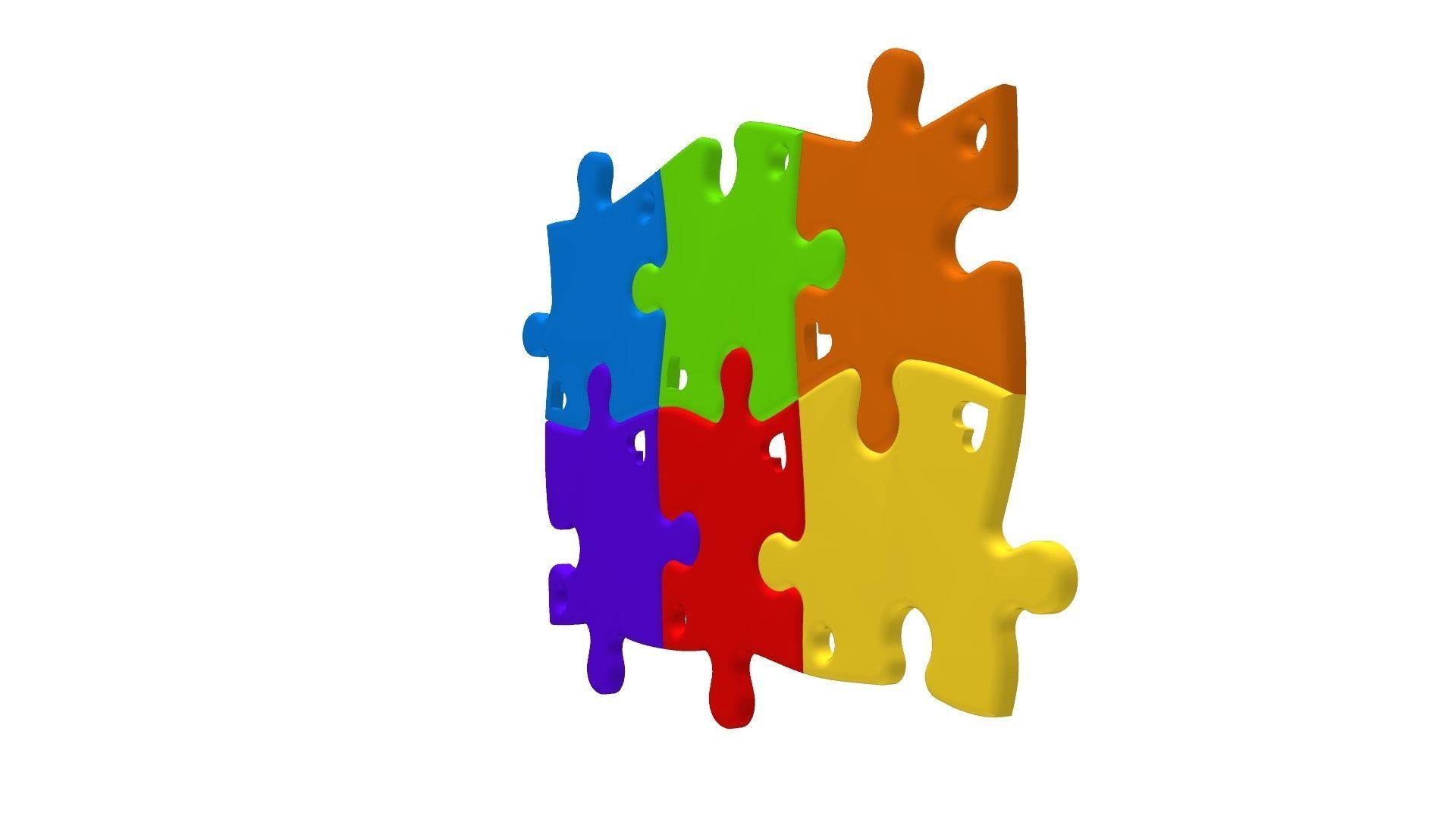 Puzzle pendants six friends C0-3000084 3D print model_11