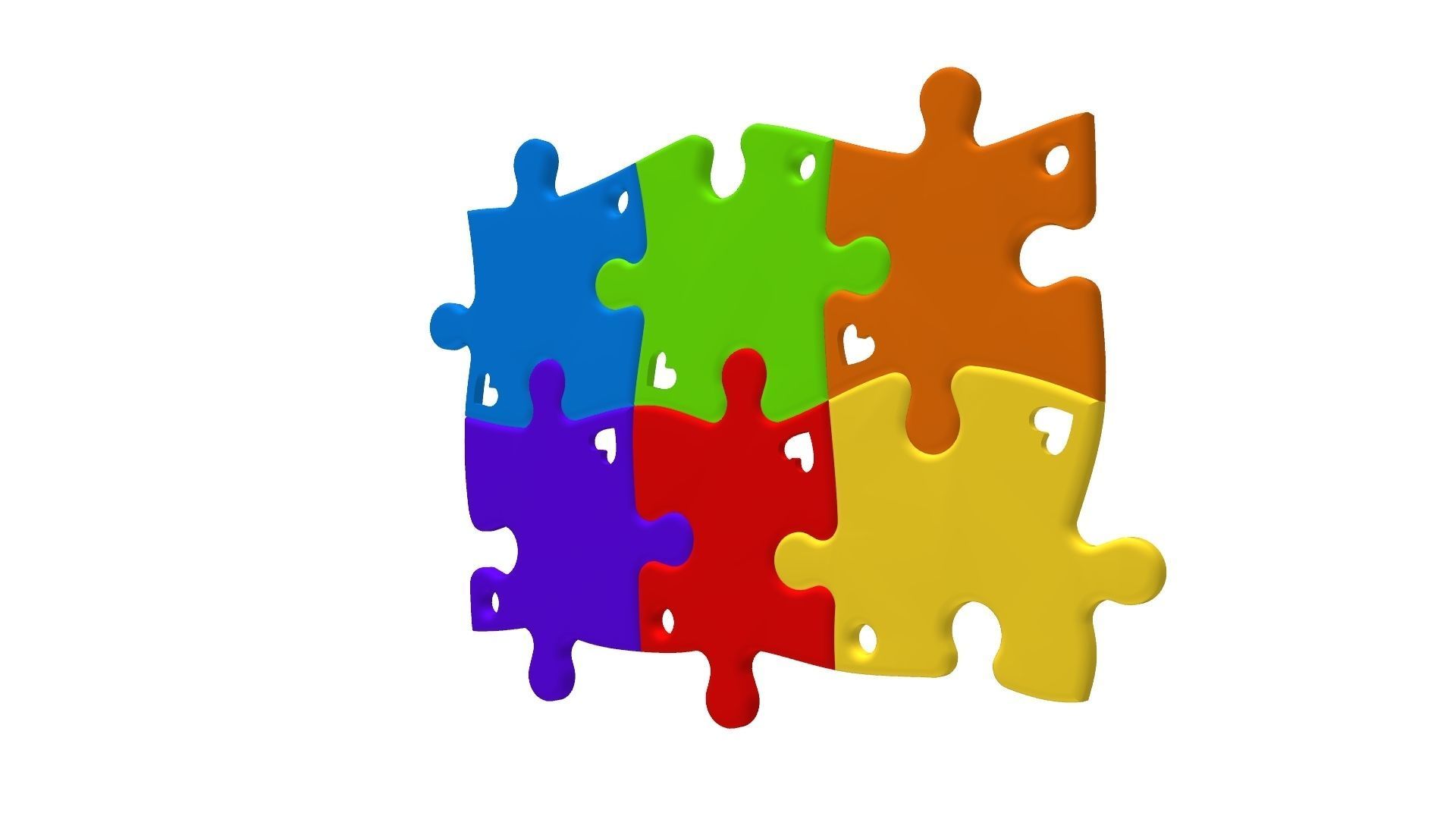 Puzzle pendants six friends C0-3000084 3D print model_10