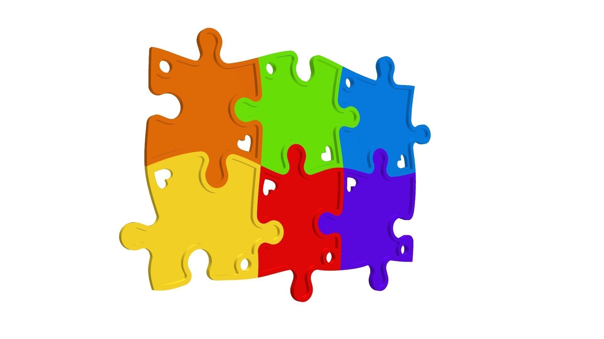 Puzzle pendants six friends C0-3000084 3D print model_16